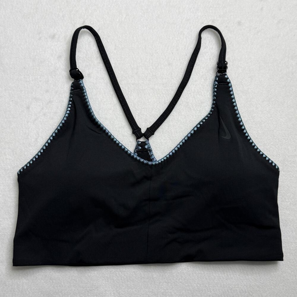 Nike Bra Womens Small Black Sports Crochet Edge Wireless Adjustable CZ7665-010
